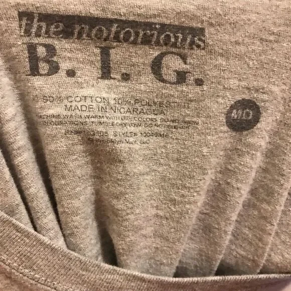 Notorious Big Biggie Smalls Graphic Light Gray T-Shirt M - Picture 6 of 8